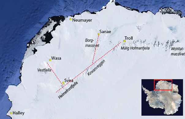 The field research area in northern Antarctica.